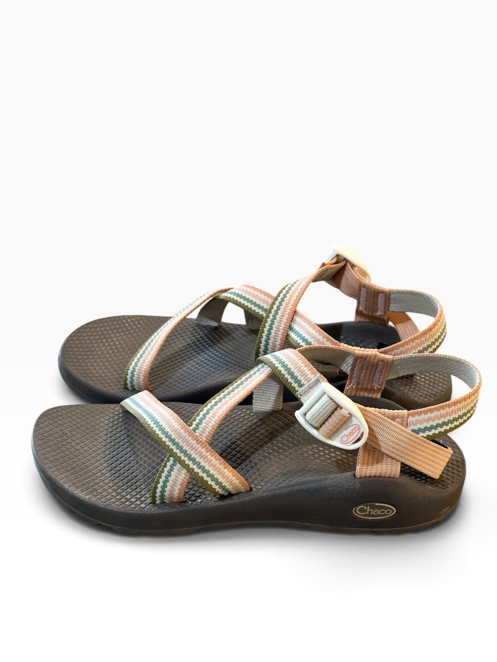 Chaco Z1 Classic Sandals Womens Size 10 Scoop Apricot Pink Green Strappy Hiking